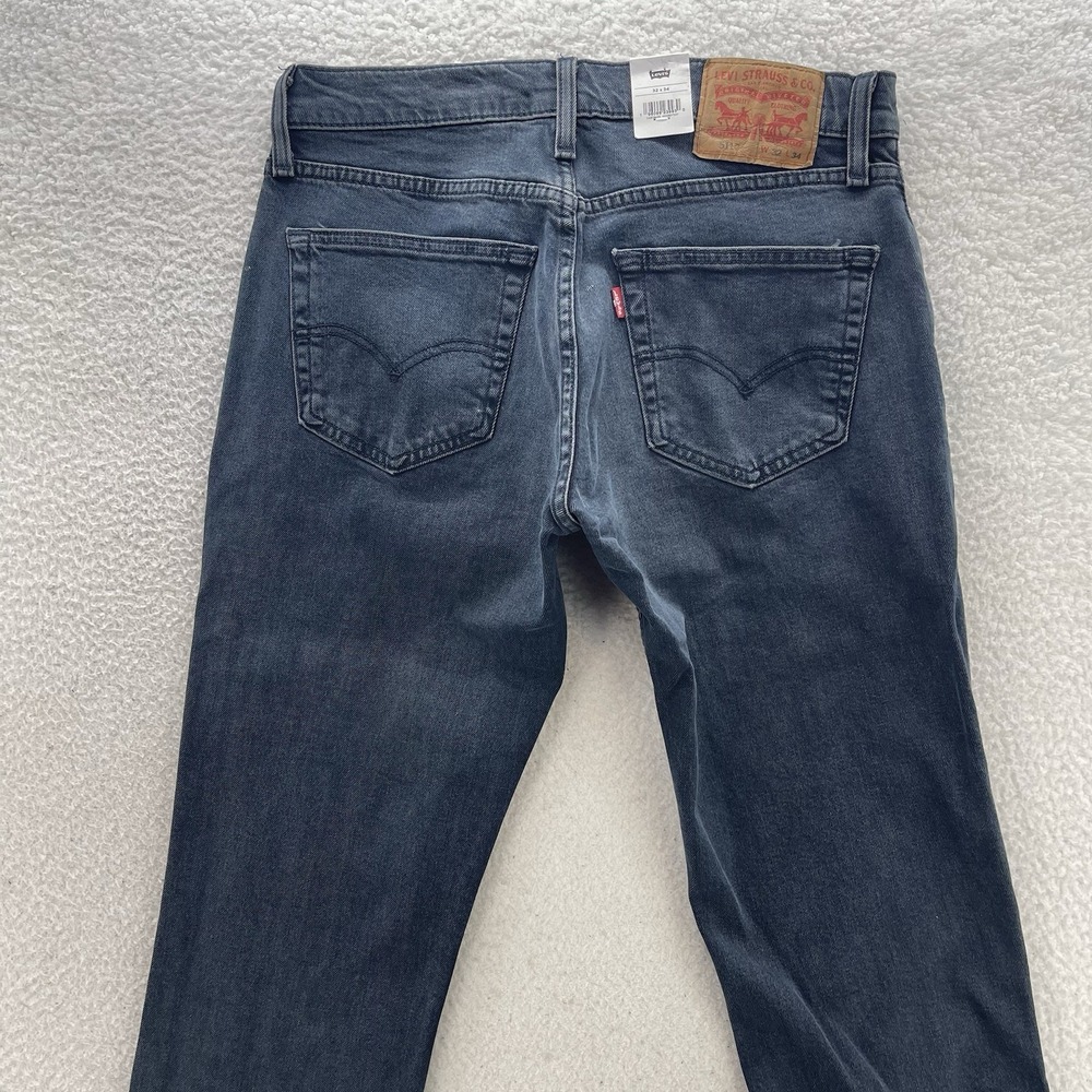 Levis 511 Jeans Men 32x34 Black Slim Fit Dark Wash Stretch Denim Grunge Goth NEW - Picture 3 of 10